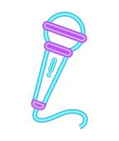 neon microphone icon vector
