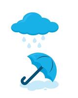 rain and umbrella isolated vector