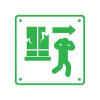 earthquake icon signal of stay away from windows isolated vector