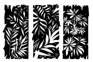Floral Brushstroke Seamless Pattern Vintage-Inspired Design with Hand-Drawn Elements and Grungy Texture. vector