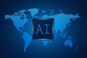Artificial Intelligence ,AI chipset on circuit board, futuristic Technology Concept vector