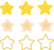 Yellow stars in flat and yellow lines on white background vector