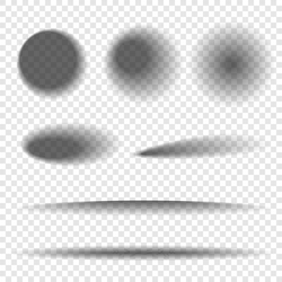 Set different shadows isolated on background. Design element templates. illustration.