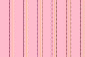 Brabic textile stripe fabric, sewing texture vertical pattern. Lachinery lines seamless background in pink and amber colors. vector