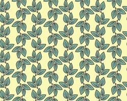 Hand drawn floral pattern design. Simple ornament with plant and leaf. vector