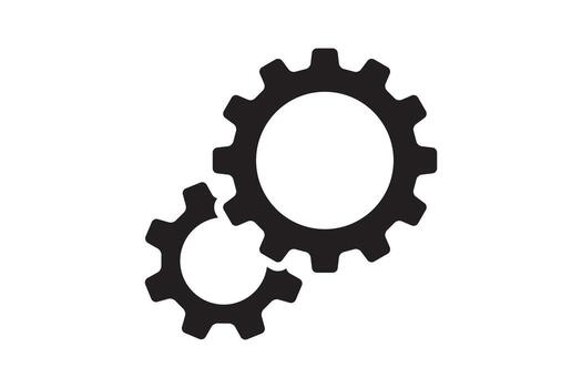 Setting icon with work cog gear element. Cogweel mechanism symbol. vector