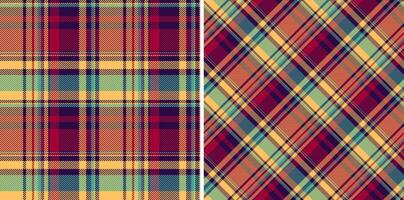 Seamless check of plaid fabric tartan with a background texture pattern textile. Set in favorite colors. Fashion bandanas for a cool style. vector