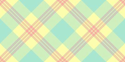 Deluxe check textile fabric, good tartan plaid pattern. Daisy seamless background texture in lime and light colors. vector