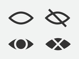 Set show password icon, eye symbol. vision hide from watch icon. Secret view web design element. vector