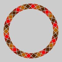 Circle borders and frames . Round border pattern geometric vintage frame design. Scottish tartan plaid fabric texture. Template for gift card, collage, scrapbook or photo album and portrait. vector