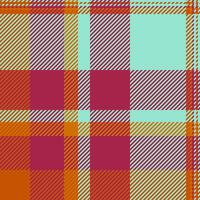 Checker background fabric tartan, merry christmas texture textile check. Awesome seamless plaid pattern in teal and red colors. vector