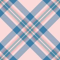Cutout plaid check fabric, aged textile texture. Revival pattern background seamless tartan in cyan and light colors. vector