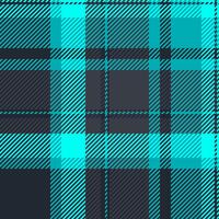 Warm background plaid fabric, heritage pattern texture seamless. 40s textile check tartan in dark and cyan colors. vector