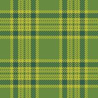 List fabric tartan background, minimalist textile check pattern. Aged seamless texture plaid in green and lime colors. vector