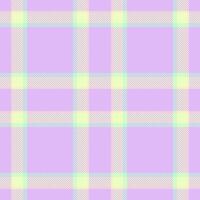 Intense textile check plaid, age fabric texture. Bright pattern tartan background seamless in light and blanched almond colors. vector
