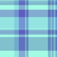 Exotic tartan pattern, girly seamless fabric plaid. Picture background check texture textile in cyan and blue colors. vector