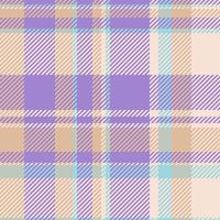 Checkered check fabric, selection plaid background texture. Realistic seamless tartan pattern textile in light and violet colors. vector