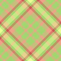 Easter fabric tartan check, selection plaid background . November texture seamless textile pattern in green and orange colors. vector