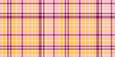 Primary fabric texture pattern, endless seamless plaid background. Rectangle check textile tartan in pink and light colors. vector