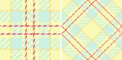 Check texture fabric of textile tartan background with a plaid pattern seamless. Set in happy colors. Style inspiration for women. vector
