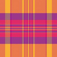 Cut out background check tartan, curved seamless fabric. Primary textile plaid texture pattern in red and amber colors. vector
