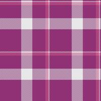 Faded texture plaid textile, birthday card seamless background . Strong tartan check pattern fabric in plum and white colors. vector