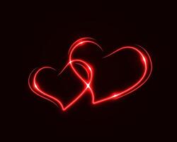 Abstract background heart electric light. Spark flash effect. Bright curved line. Neon glowing curves. vector