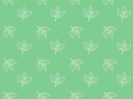 Hand drawn floral pattern design. Simple ornament with plant and leaf. vector
