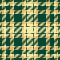 Golf plaid check texture, scenery textile tartan fabric. Blanket seamless pattern background in dark and amber colors. vector