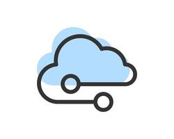 Cloud Storage And Data Transfer Icon. Computing Service And Network Related Line Icons. Database And Server, Cyber Security, Digital Transformation. vector