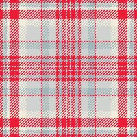 Content check seamless texture, warmth tartan background . Workshop textile plaid pattern fabric in red and light gray colors. vector
