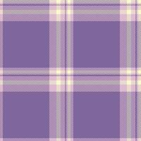 Creation fabric seamless, floor pattern textile check. Delicate tartan background texture plaid in violet and light colors. vector