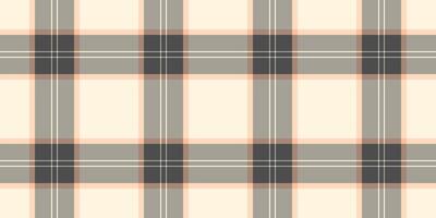 Craft pattern seamless check, throw plaid fabric. Scratched textile texture tartan background in pastel and cornsilk colors. vector