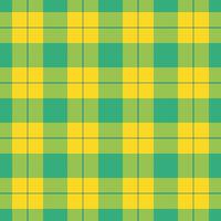 Greeting check fabric plaid, advertisement seamless texture. Vogue pattern textile background tartan in green and yellow colors. vector