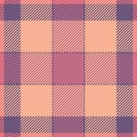 Sample textile tartan fabric, deluxe texture pattern. Contour plaid check background seamless in orange and red colors. vector