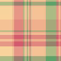 Sewing seamless plaid texture, glen pattern textile fabric. Feminine tartan background check in orange and red colors. vector