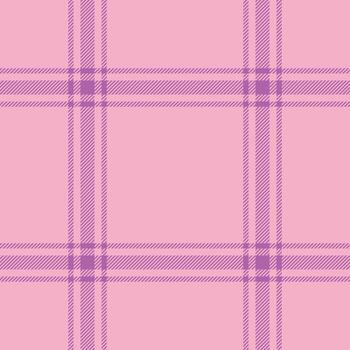 Cloth tartan textile texture, wool background seamless pattern. Happy plaid fabric check in light and magenta colors. vector