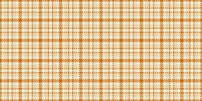 Geometrical textile fabric, tissue plaid seamless tartan. Cutout check pattern background texture in light and orange colors. vector