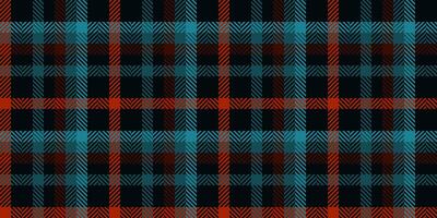 Jacket seamless background pattern, youth textile texture. Skill fabric plaid tartan check in black and cyan colors. vector