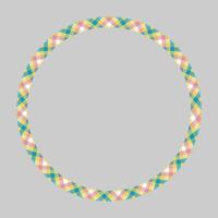 Circle borders and frames . Round border pattern geometric vintage frame design. Scottish tartan plaid fabric texture. Template for gift card, collage, scrapbook or photo album and portrait. vector