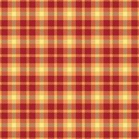 1960s pattern tartan texture, mexican check fabric background. Sparse textile seamless plaid in orange and red colors. vector