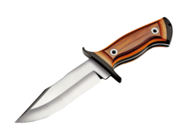A sharp knife with a wooden handle on a transparent background png