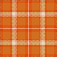 New textile fabric seamless, effect texture background. Folklore pattern tartan check plaid in chocolate and orange colors. vector