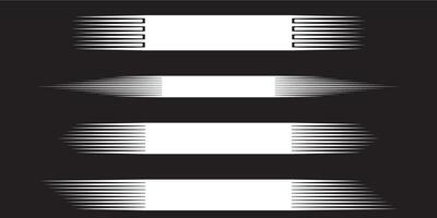 Black cartoon-style motion lines with soft corners. Text background with speed lines. speed effect set. vector