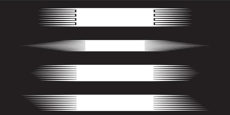 Black cartoon-style motion lines with soft corners. Text background with speed lines. speed effect set.