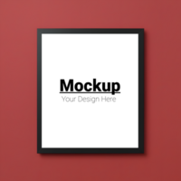 Contemporary Frame Mockup on Red Background for Custom Insert psd