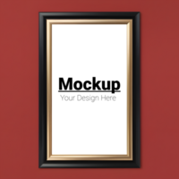 Minimalist Frame Display on Red Background for Your Design psd