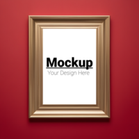 Red Background Frame Mockup for Design and Artwork Presentation psd
