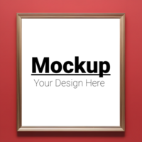 Sleek Frame Presentation on Red Background for Your Design psd