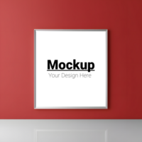 Classic Frame Mockup on Red Background for Your Artwork psd